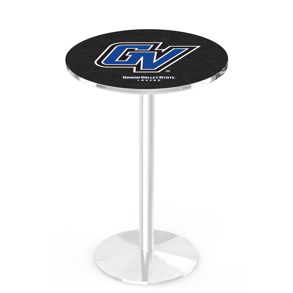 L214 Grand Valley State University 42' Tall - 36' Top Pub Table w/ Chrome Finish
