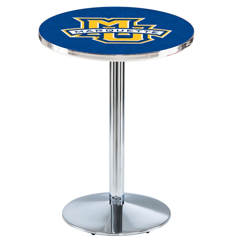 L214 Marquette University 42' Tall - 36' Top Pub Table w/ Chrome Finish