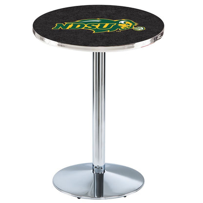 L214 North Dakota State University 42' Tall - 36' Top Pub Table w/ Chrome Finish