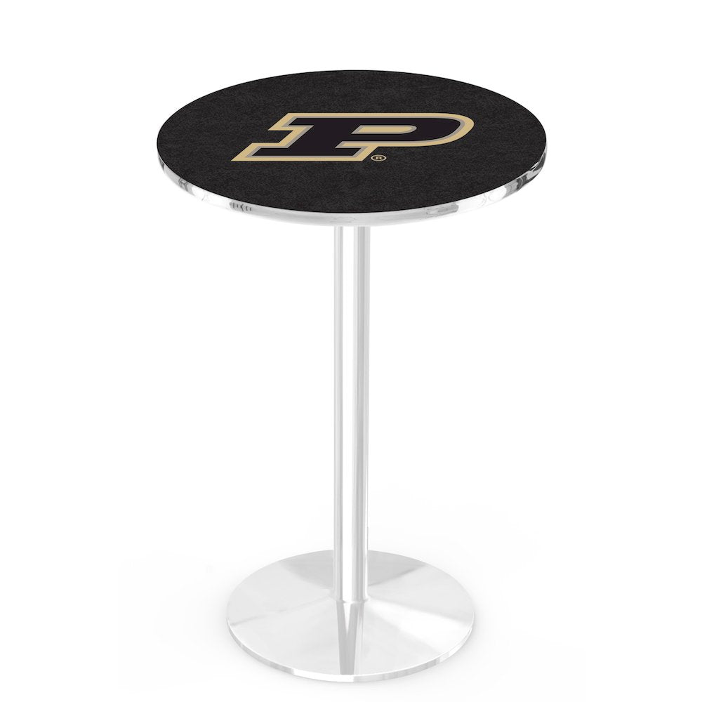 L214 Purdue 42" Tall - 36" Top Pub Table with Chrome Finish