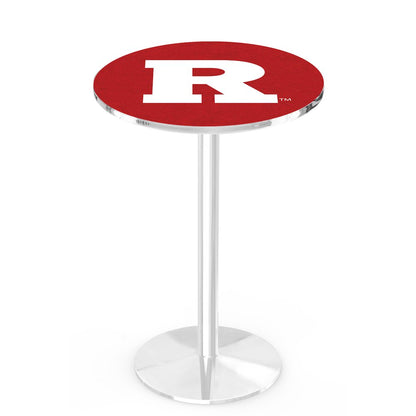 L214 Rutgers 42' Tall - 36' Top Pub Table w/ Chrome Finish