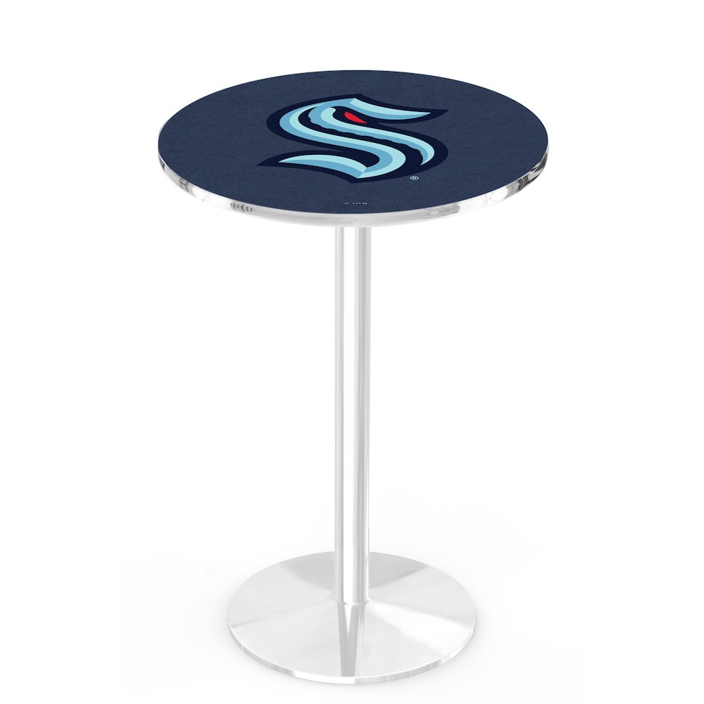 L214 Seattle Kraken 42' Tall - 36' Top Pub Table w/ Chrome Finish (955)