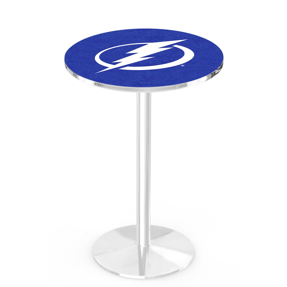 L214 Tampa Bay Lightning 42" Tall - 36" Top Pub Table with Chrome Finish (3291)