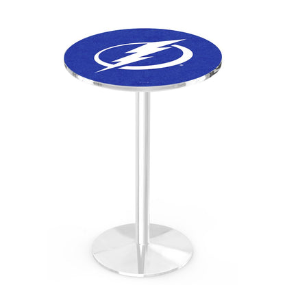 L214 Tampa Bay Lightning 42" Tall - 36" Top Pub Table with Chrome Finish (3291)