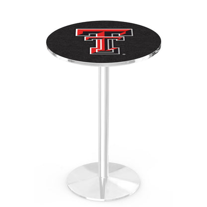 L214 Texas Tech University 42' Tall - 36' Top Pub Table w/ Chrome Finish
