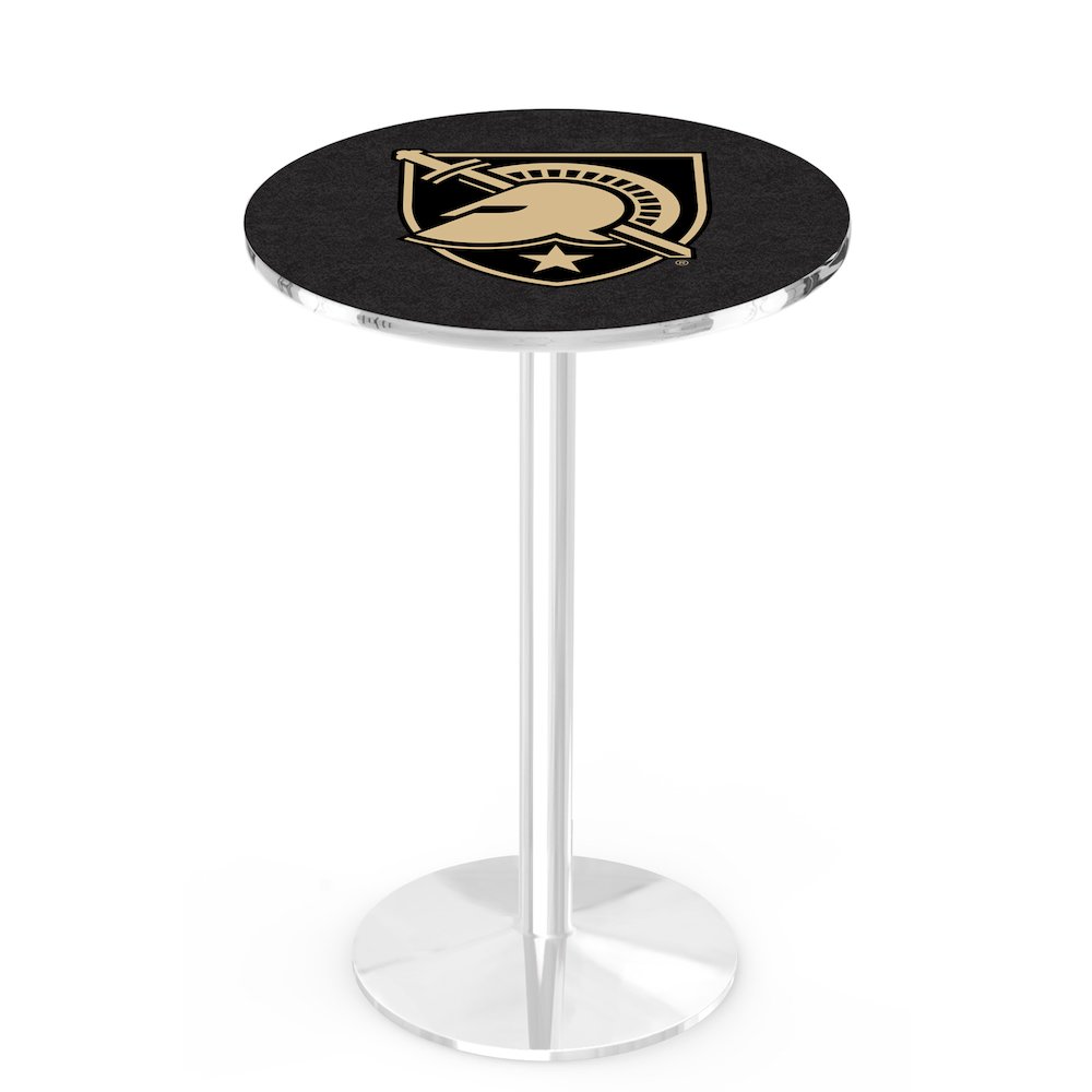L214 US Military Academy 42" Tall - 36" Top Pub Table with Chrome Finish