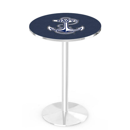 L214 US Naval Academy 42' Tall - 36' Top Pub Table w/ Chrome Finish