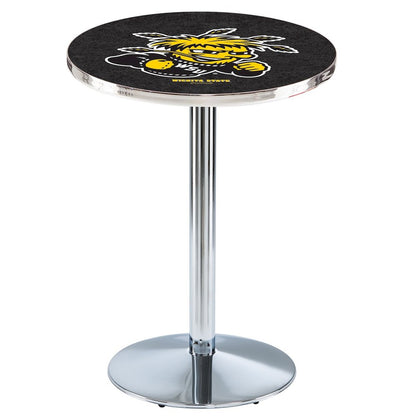 L214 Wichita State University 42" Tall - 36" Top Pub Table with Chrome Finish