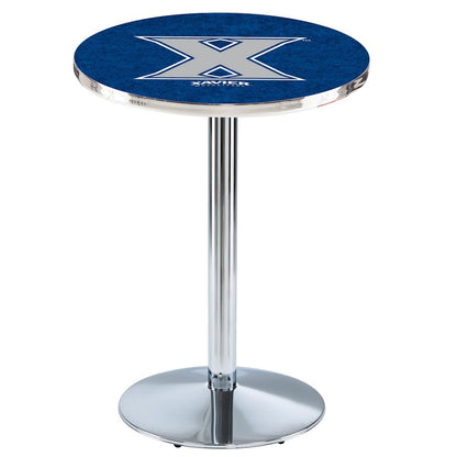 L214 Xavier 42" Tall - 36" Top Pub Table with Chrome Finish