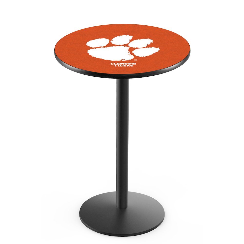 L214 Clemson 42" Tall - 36" Top Pub Table with Black Wrinkle Finish