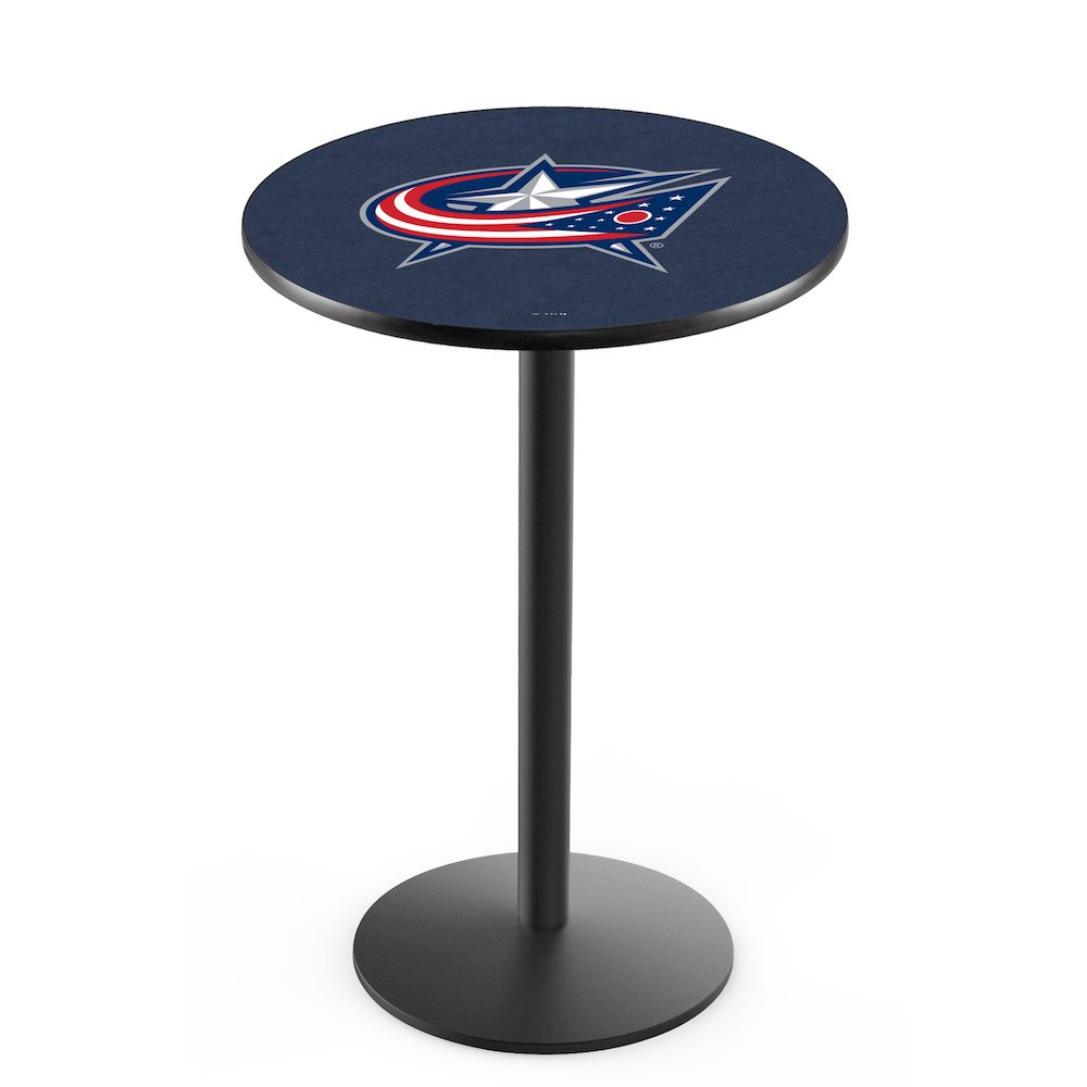L214 Columbus Blue Jackets 42' Tall - 36' Top Pub Table w/ Black Wrinkle Finish (412)
