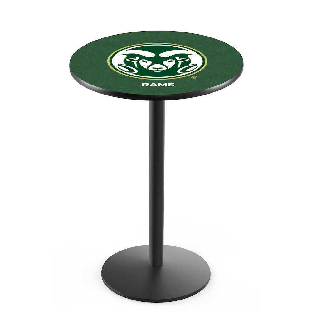 L214 Colorado State University 42' Tall - 36' Top Pub Table w/ Black Wrinkle Finish