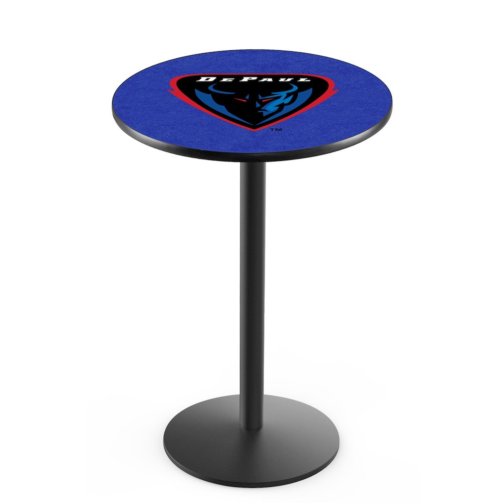 L214 DePaul University 42' Tall - 36' Top Pub Table w/ Black Wrinkle Finish