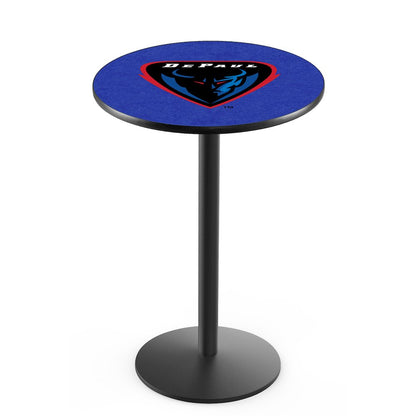 L214 DePaul University 42' Tall - 36' Top Pub Table w/ Black Wrinkle Finish