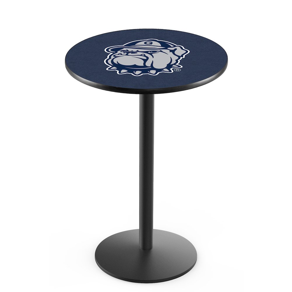 L214 Georgetown University 42' Tall - 36' Top Pub Table w/ Black Wrinkle Finish