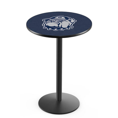 L214 Georgetown University 42' Tall - 36' Top Pub Table w/ Black Wrinkle Finish