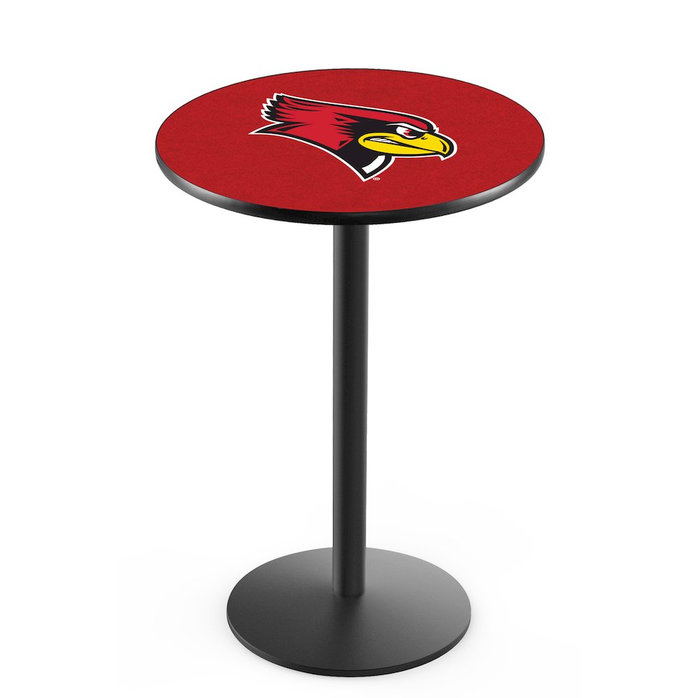 L214 Illinois State University 42' Tall - 36' Top Pub Table w/ Black Wrinkle Finish