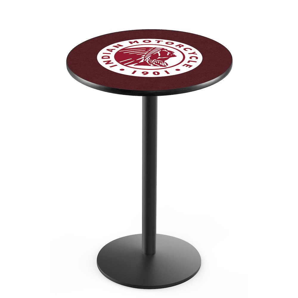 L214 Indian Motorcycle 42' Tall - 36' Top Pub Table w/ Black Wrinkle Finish