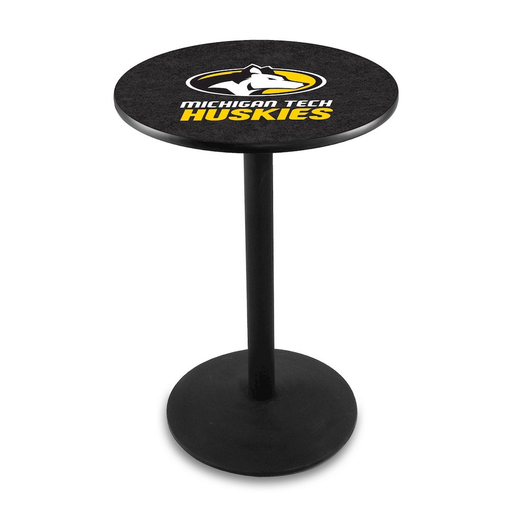 L214 Michigan Tech University 42' Tall - 36' Top Pub Table w/ Black Wrinkle Finish