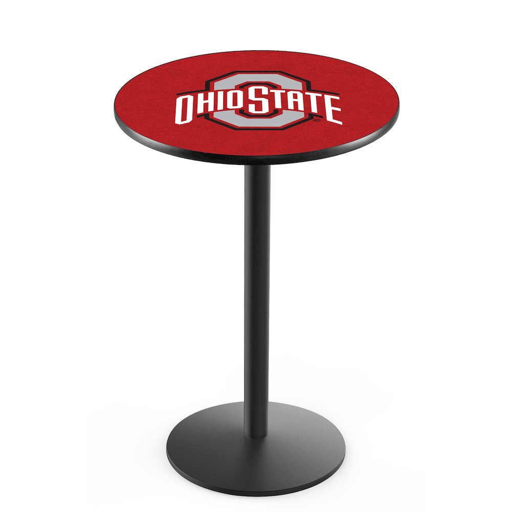 L214 Ohio State University 42' Tall - 36' Top Pub Table w/ Black Wrinkle Finish