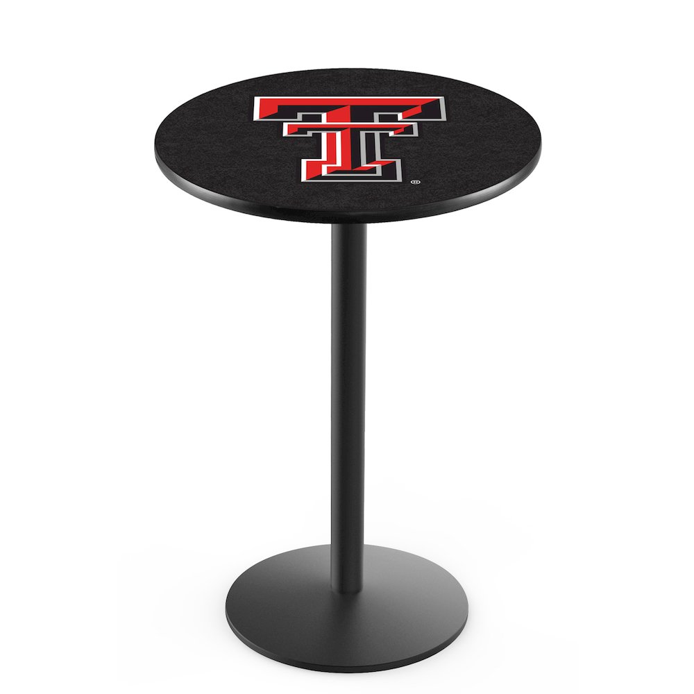 L214 Texas Tech University 42" Tall - 36" Top Pub Table with Black Wrinkle Finish