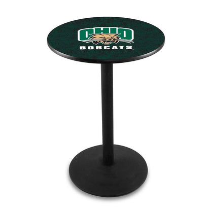 L214 Ohio University 42" Tall - 36" Top Pub Table with Black Wrinkle Finish