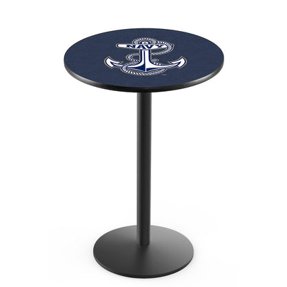 L214 US Naval Academy 42" Tall - 36" Top Pub Table with Black Wrinkle Finish