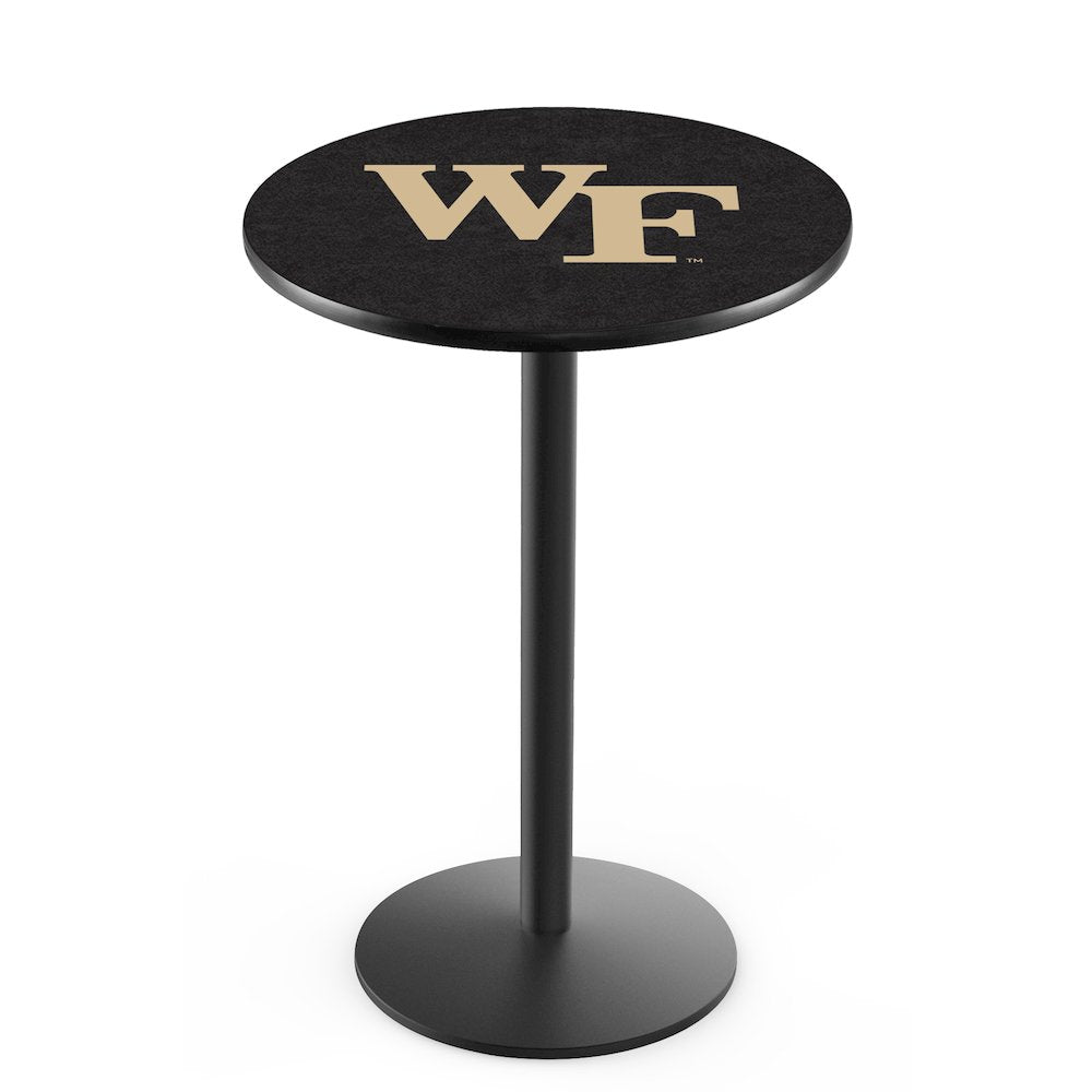 L214 Wake Forest University 42" Tall - 36" Top Pub Table with Black Wrinkle Finish