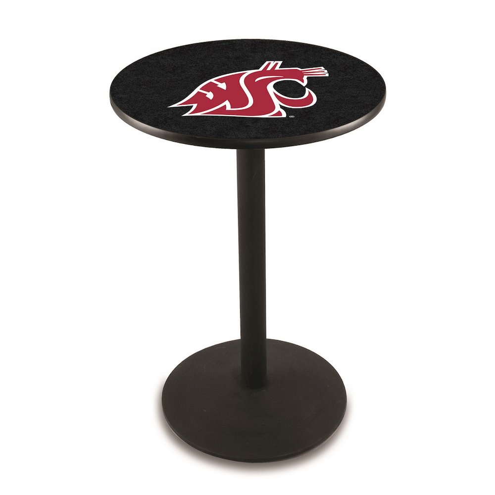L214 Washington State University 42' Tall - 36' Top Pub Table w/ Black Wrinkle Finish