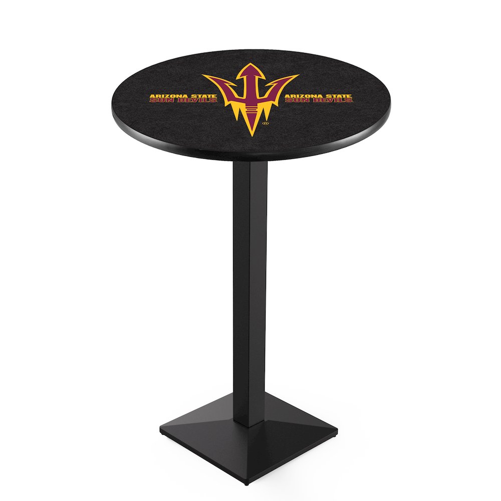 L217 Arizona State University (Pitchfork) 42" Tall - 36" Top Pub Table with Black Wrinkle Finish