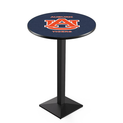 L217 Auburn University 42" Tall - 36" Top Pub Table with Black Wrinkle Finish