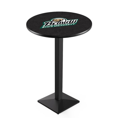 L217 Bemidji State University 42" Tall - 36" Top Pub Table with Black Wrinkle Finish