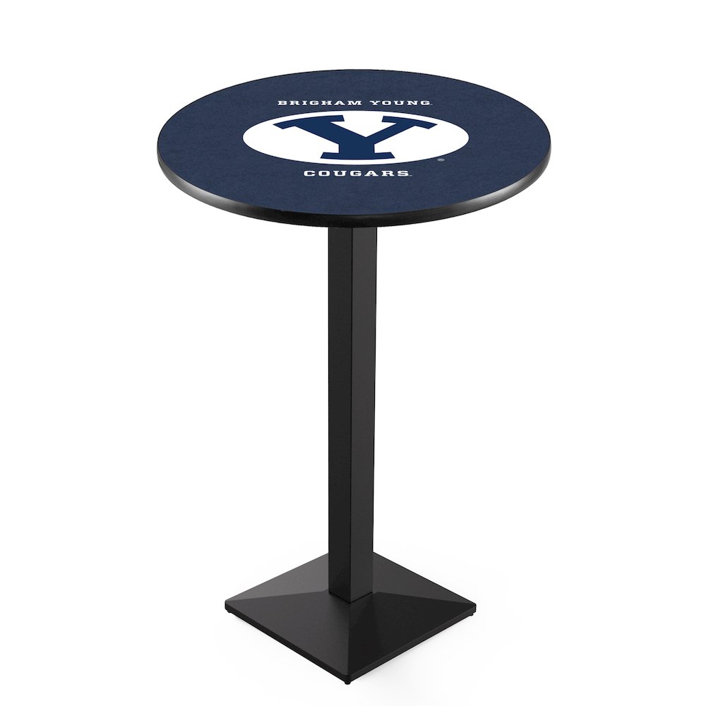 L217 Brigham Young University 42' Tall - 36' Top Pub Table w/ Black Wrinkle Finish