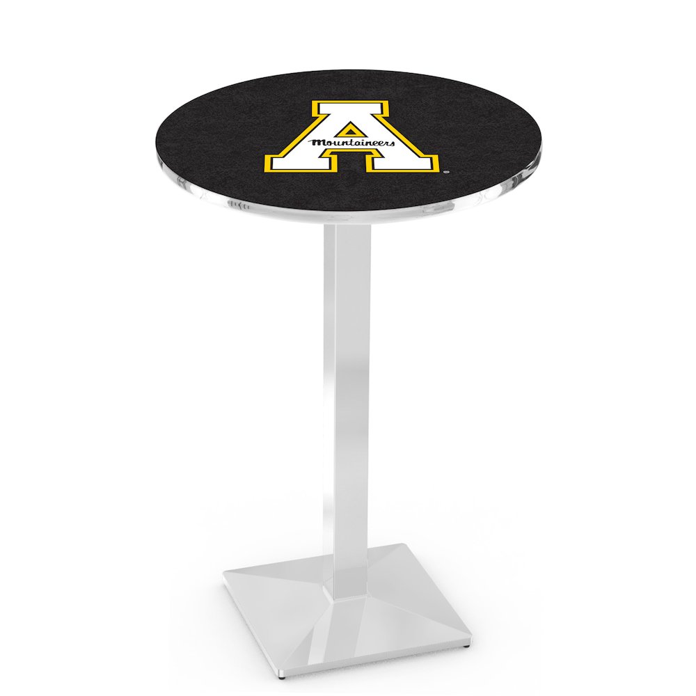 L217 Appalachian State University 42" Tall - 36" Top Pub Table with Chrome Finish