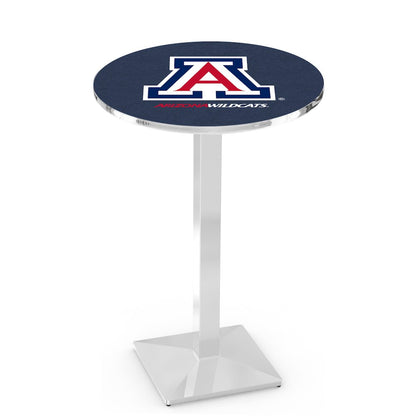 L217 University of Arizona 42' Tall - 36' Top Pub Table w/ Chrome Finish