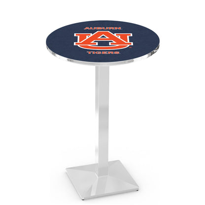 L217 Auburn University 42' Tall - 36' Top Pub Table w/ Chrome Finish