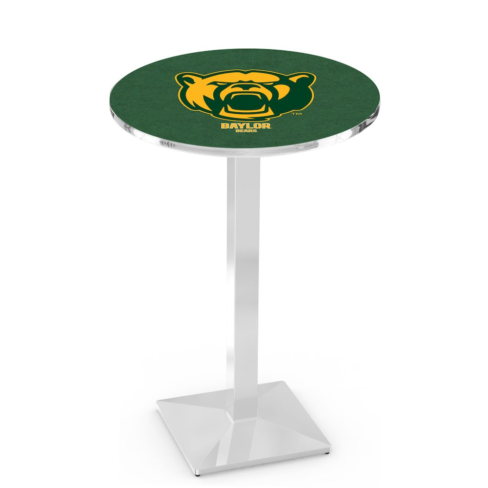 L217 Baylor University 42" Tall - 36" Top Pub Table with Chrome Finish