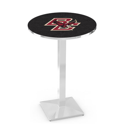 L217 Boston College 42' Tall - 36' Top Pub Table w/ Chrome Finish