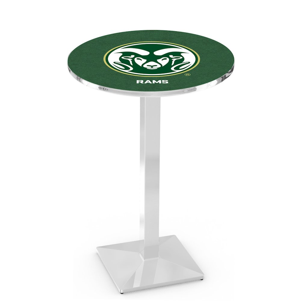 L217 Colorado State University 42' Tall - 36' Top Pub Table w/ Chrome Finish