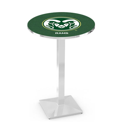 L217 Colorado State University 42' Tall - 36' Top Pub Table w/ Chrome Finish