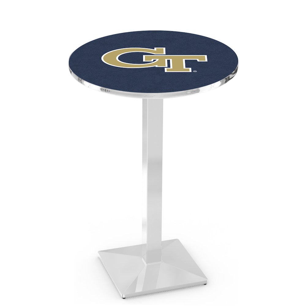 L217 Georgia Tech 42' Tall - 36' Top Pub Table w/ Chrome Finish
