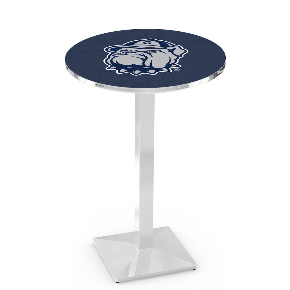 L217 Georgetown University 42' Tall - 36' Top Pub Table w/ Chrome Finish