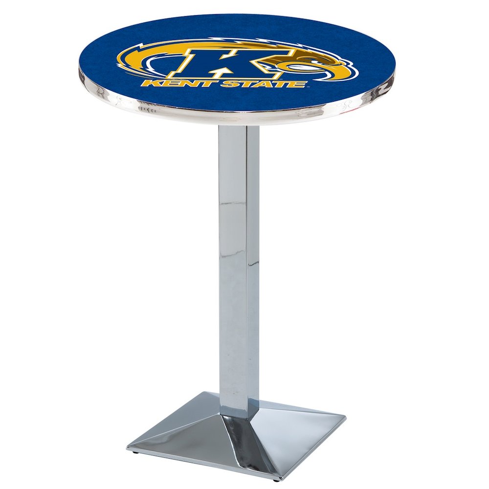 L217 Kent State University 42" Tall - 36" Top Pub Table with Chrome Finish