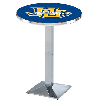 L217 Marquette University 42" Tall - 36" Top Pub Table with Chrome Finish