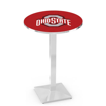L217 Ohio State University 42' Tall - 36' Top Pub Table w/ Chrome Finish