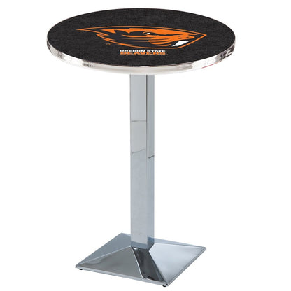 L217 Oregon State University 42" Tall - 36" Top Pub Table with Chrome Finish