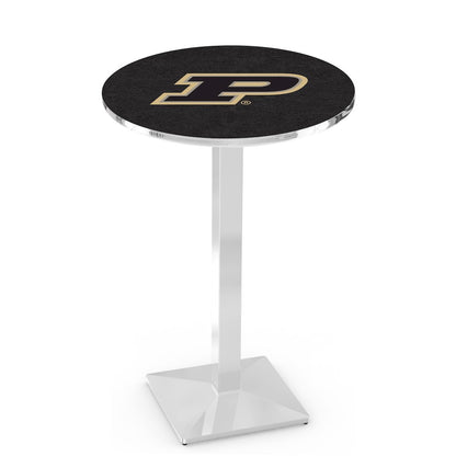 L217 Purdue 42' Tall - 36' Top Pub Table w/ Chrome Finish