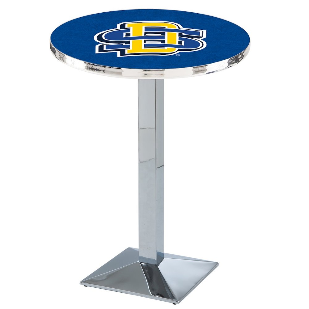 L217 South Dakota State University 42' Tall - 36' Top Pub Table w/ Chrome Finish