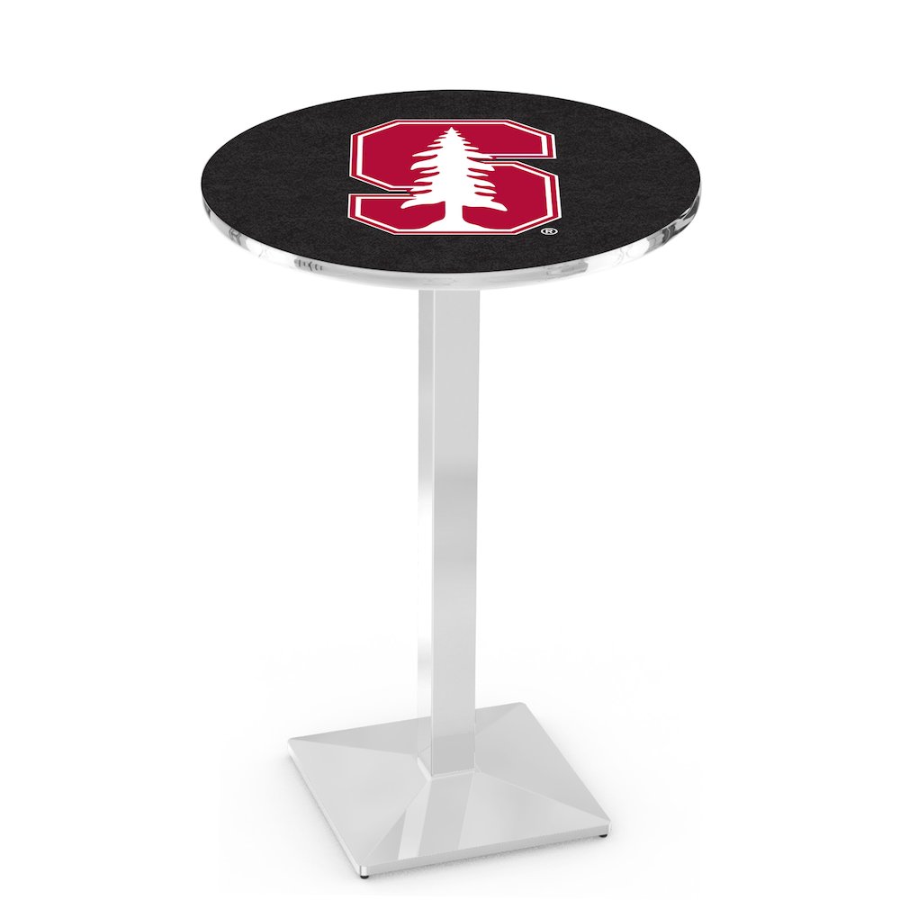 L217 Stanford University 42' Tall - 36' Top Pub Table w/ Chrome Finish