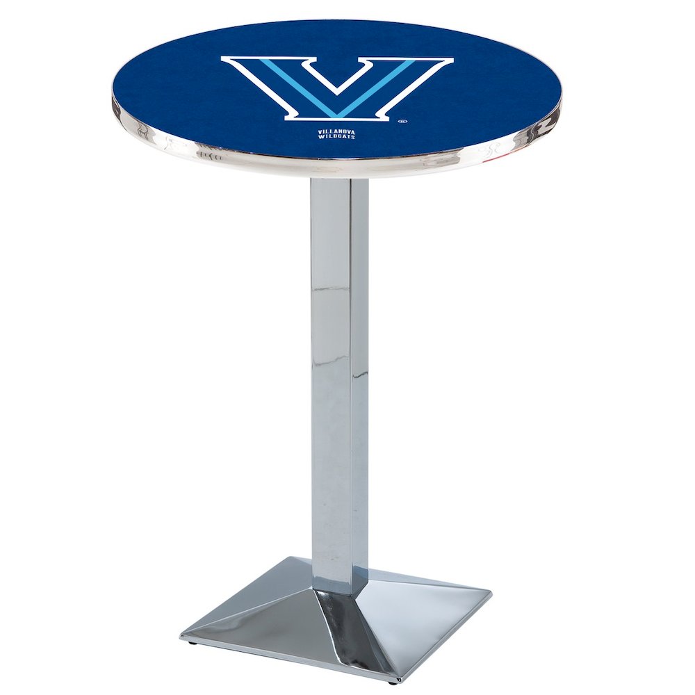 L217 Villanova University 42" Tall - 36" Top Pub Table with Chrome Finish